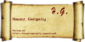 Hausz Gergely névjegykártya